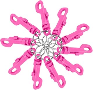Lucky Line Plastic Key Clip for Backpacks, Belts, Keys, Party Favors, Arts and Crafts, Pink, 25 Per Bag (41566)