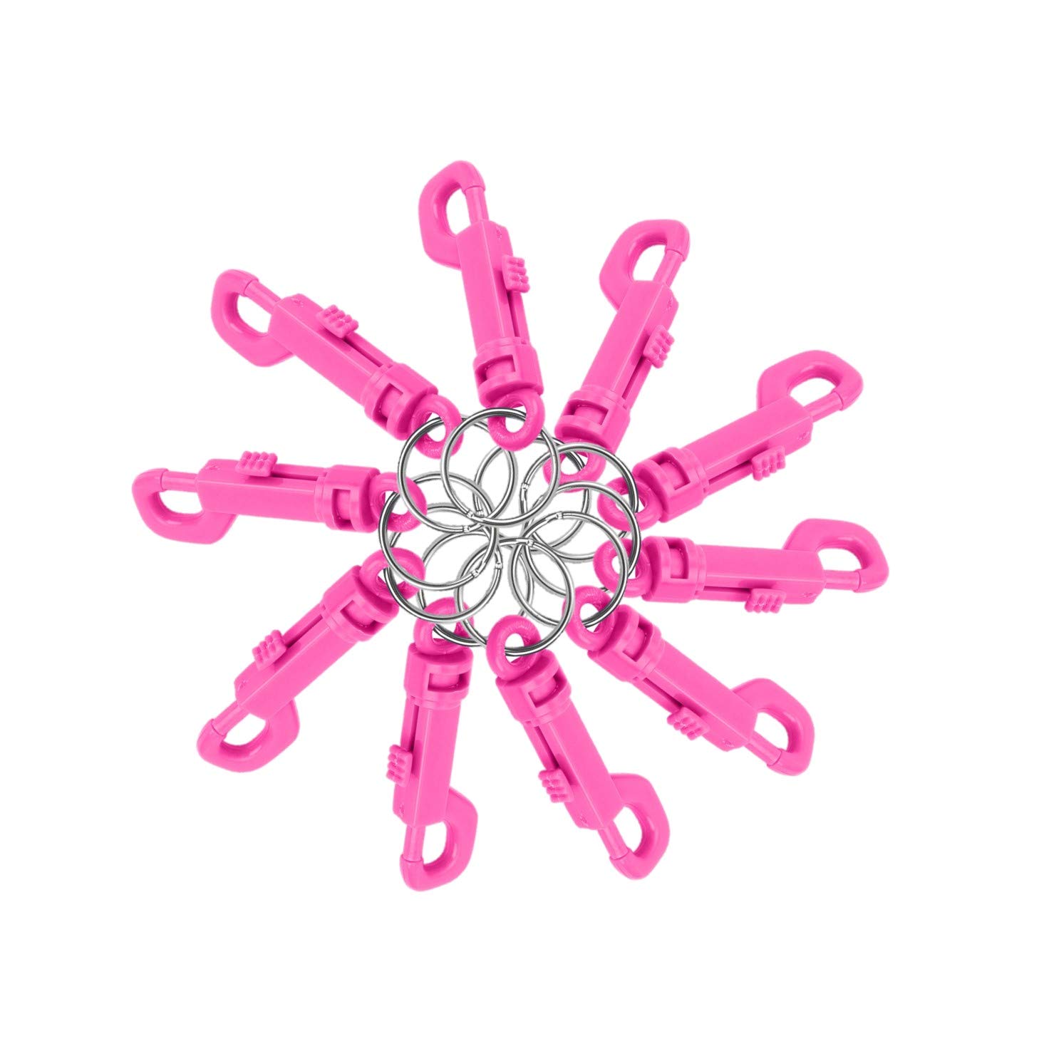 Lucky Line Plastic Key Clip for Backpacks, Belts, Keys, Party Favors, Arts and Crafts, Pink, 25 Per Bag (41566)