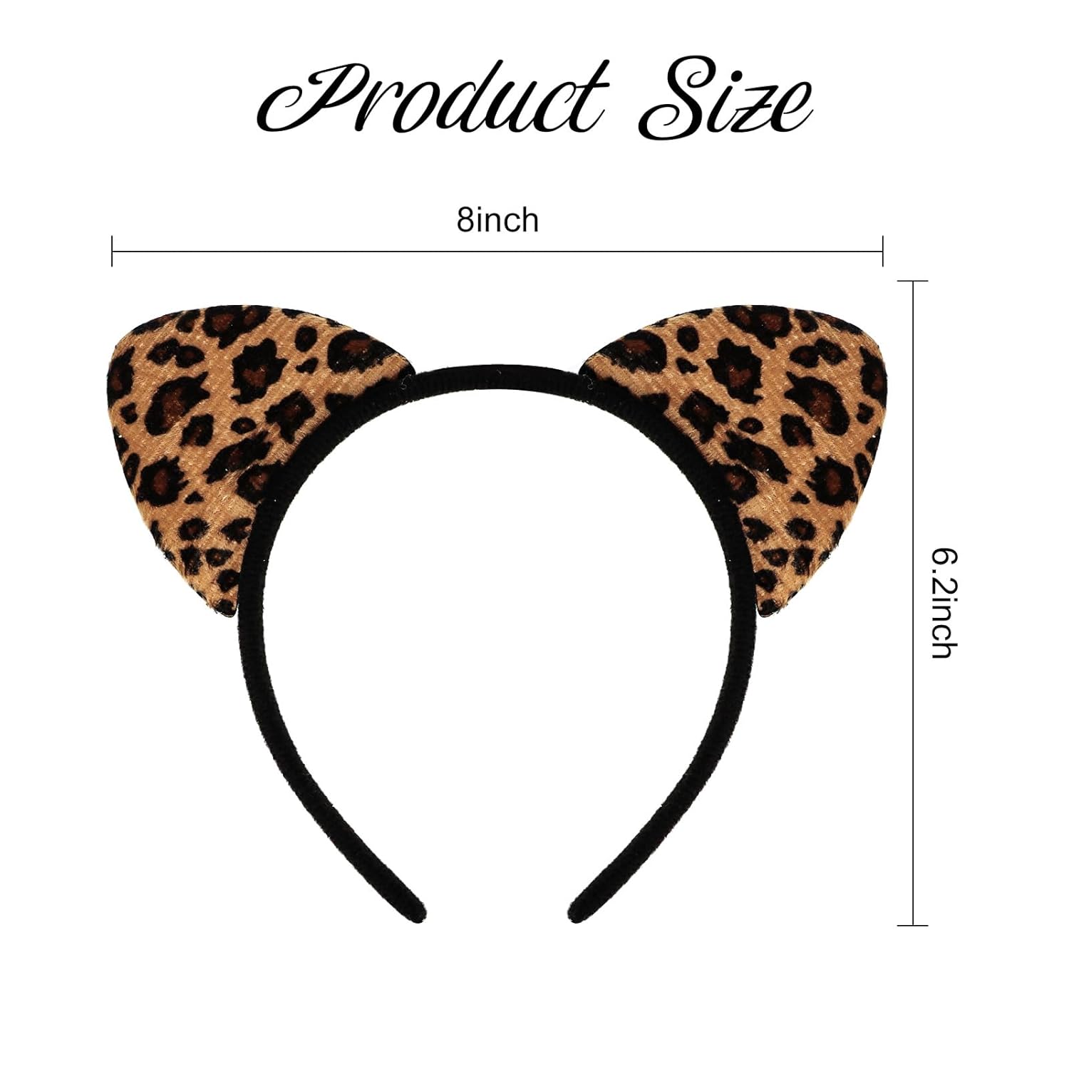 Jaciya Cat Ears Headband Cheetah Headbands for Women Cute Hair Accessories Animal Ear Headbands Set12 Pack - Image 6