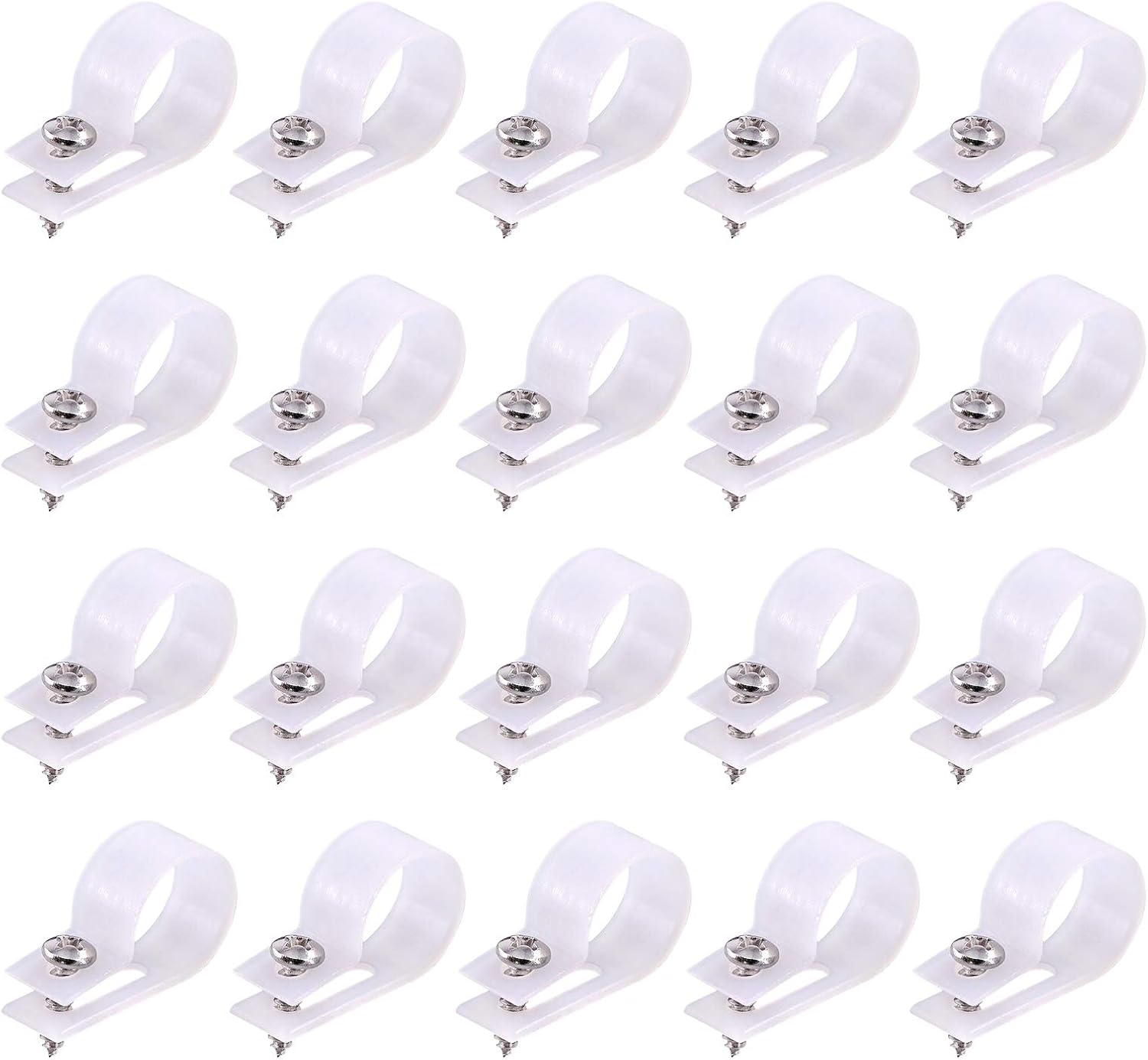 Amazon.com: Swpeet 60 Pack White 3/4 Inch Nylon Plastic R-Type Cable ...