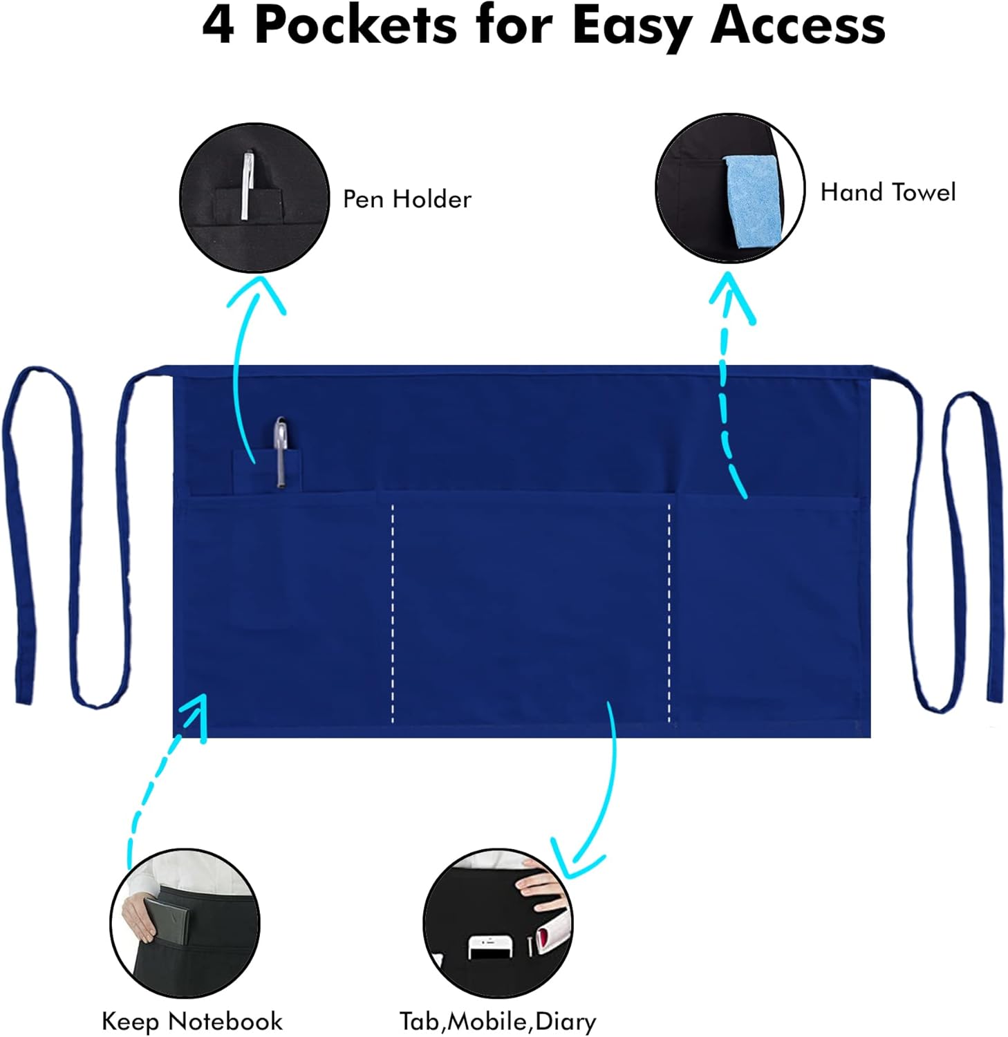 Dreology Waitr Apron with Poets, Server Aprons Poets, Short &