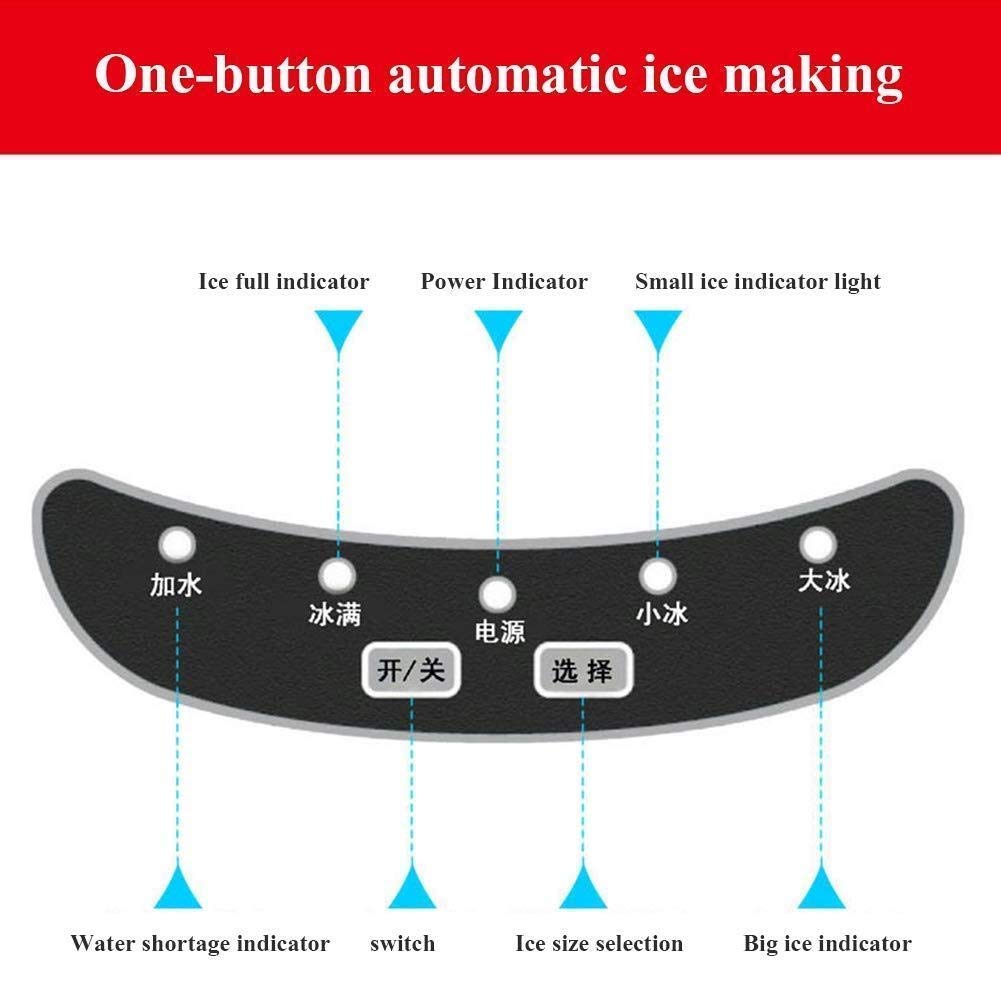 Ice Makers Machine Counter Top Ice Cube Maker 15Kg Ice/24 H Ice Ready/8 Min Removable Basket Ice Scoop Silent Easy Operation Home (B)