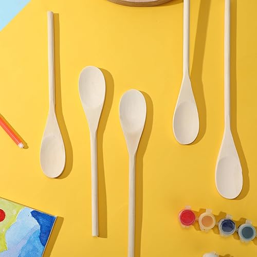 Miniatura 7 de 100 cucharas de madera de 10 pulgadas, regalos para mamá, cucharas de madera ovaladas, cucharas de madera para bricolaje, cuchara de madera para