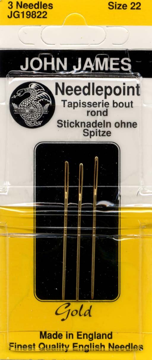 Colonial Needle Gold Tapestry Hand Needles-Size 22 3/Pkg