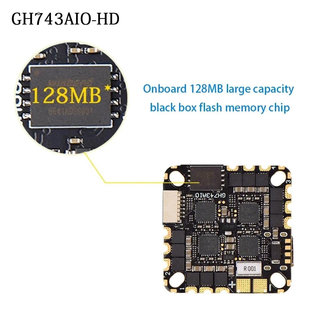 GH743AIO-HD kontroler lotu ICM-42688-P 5V 2,5A BEC Baro OSD 128MB AM32 40A 3-6S 4in1 bezszczotkowy ESC odpowiedni do drona RC FPV (GH743AIO-HD 50A)