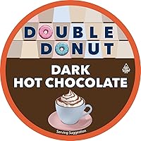 Vista 24 de Double Donut Coffee Cápsulas de chocolate caliente para cafeteras Keurig K Cup, cápsulas clásicas de cacao caliente de una sola porción, 24
