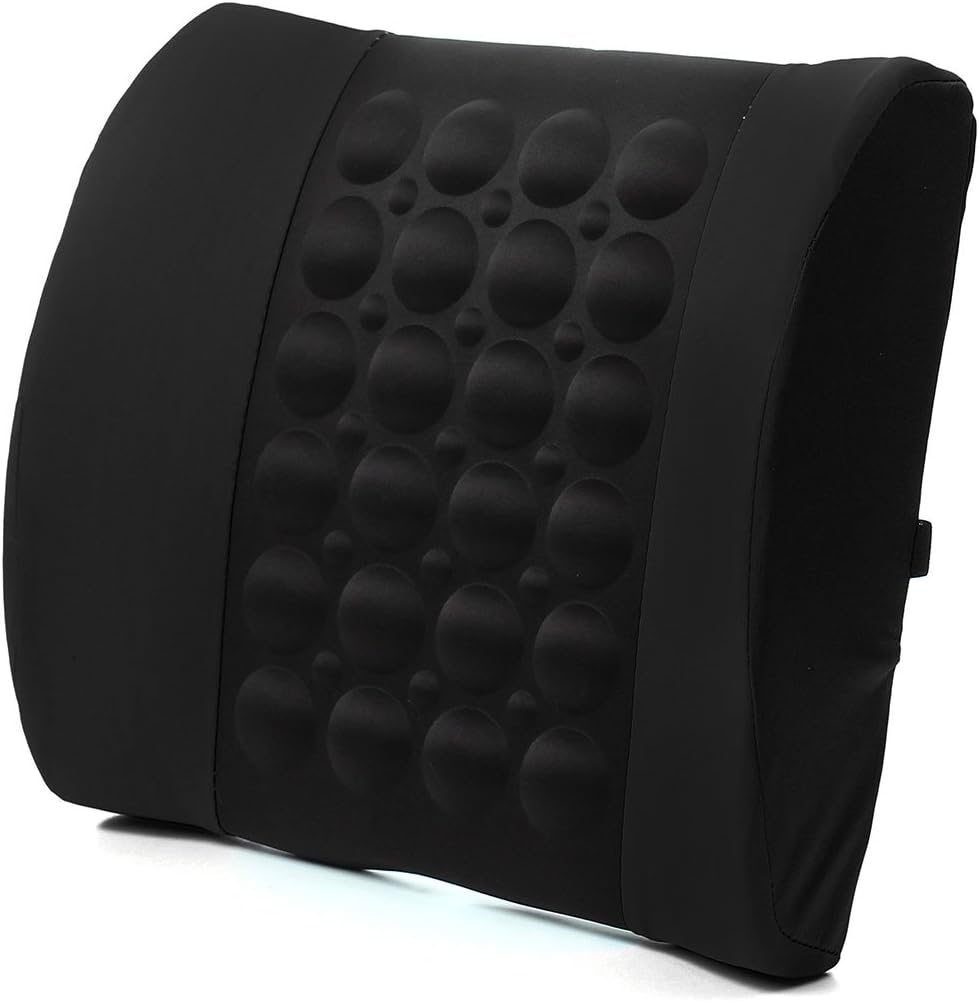 Black Electronic Car Seat Cushion Massager for Lower Back, Lumbar and Hip Massage and Waist Support vibration control Pad Health Care Massage tens machine FB DC 12V