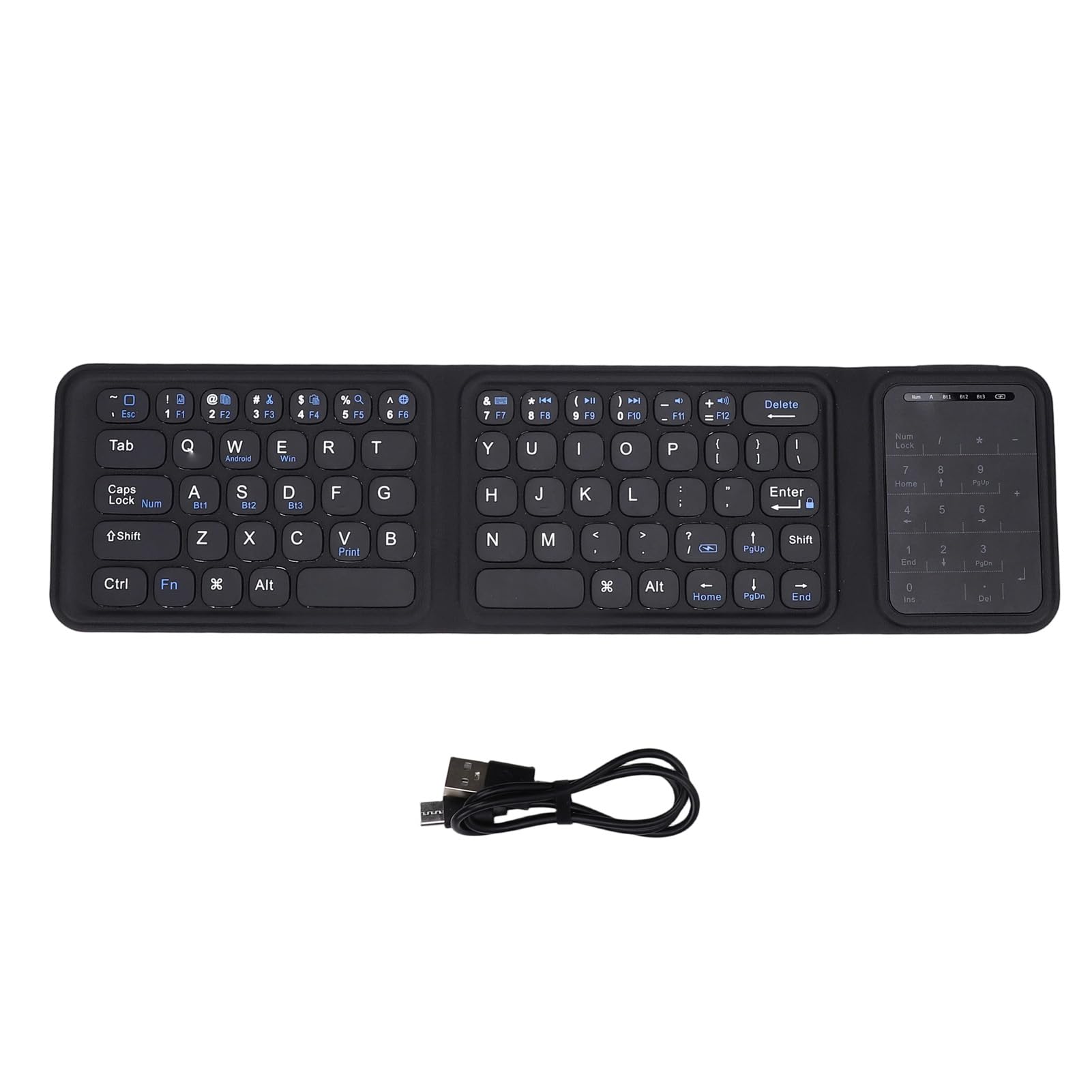 Tastiera Bluetooth Pieghevole con Touchpad, Tastiera da Viaggio Portatile di Dimensioni Standard, Sensibile e Silenziosa, per Laptop PC Tablet Smartphone