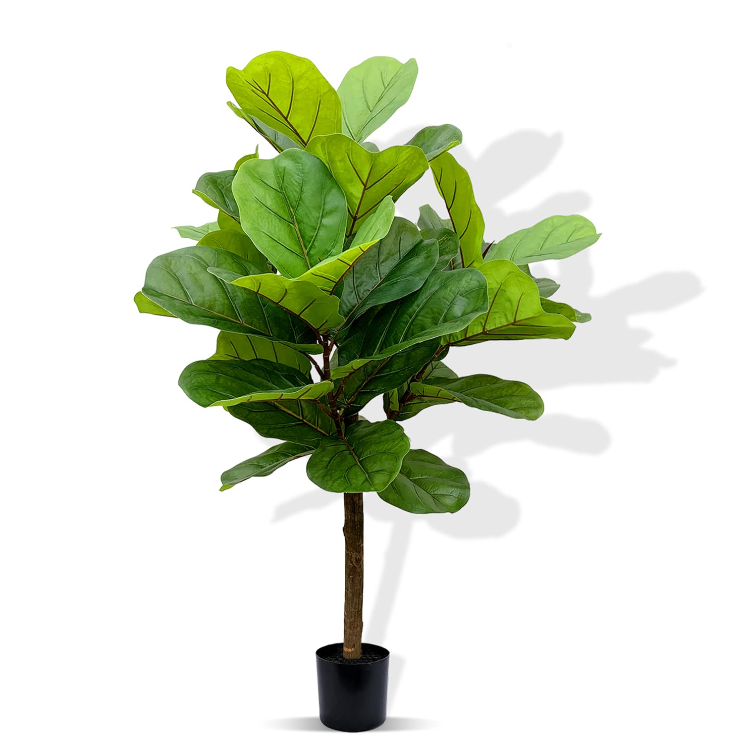 Crystals Decorative Artificial Flora - Small Fake Plants in Pots - Indoor Faux Plants (150cm - Ficus Tree)