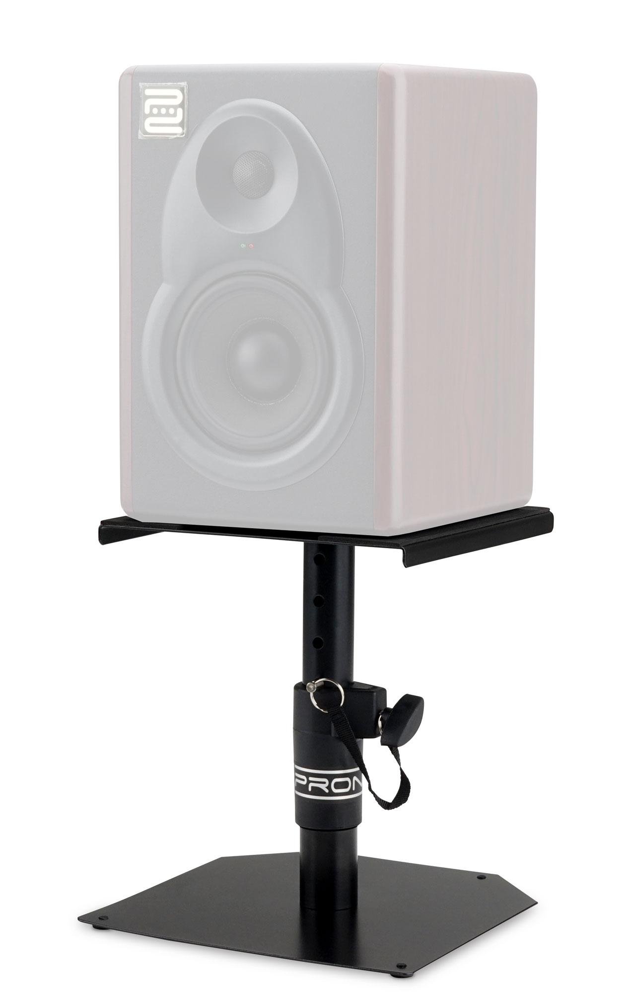 Hercules DJMonitor 32 Tischstativ Set (kompaktes Aktiv-Lautsprecher Paar mit 15W pro Satellit, 3"-Tieftöner & dualem Bass-Schacht im praktischen Set inkl. 2 Tischstativen für Studiomonitore) Schwarz
