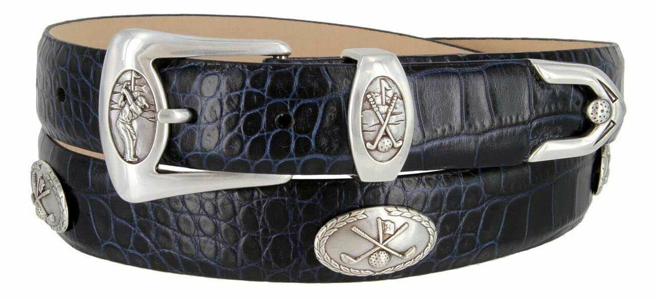 Belts com BS8642-FA0060-5 Genuine Full-Grain Cowhide Leather Designer Golf Dress Belt 1-1 8 30mm Wide