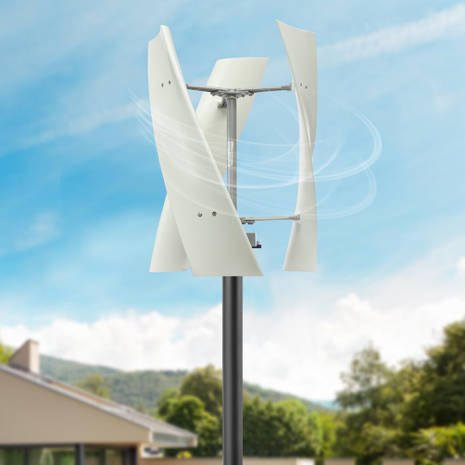 Vertikaler Windturbinen-Generator Windgenerator Windkraftanlagen Windkraftanlage 100W für Erneuerbare Energie 12V/24V Kleinwindkraftanlage für Offgrid Stromversorgung (12, Volt)