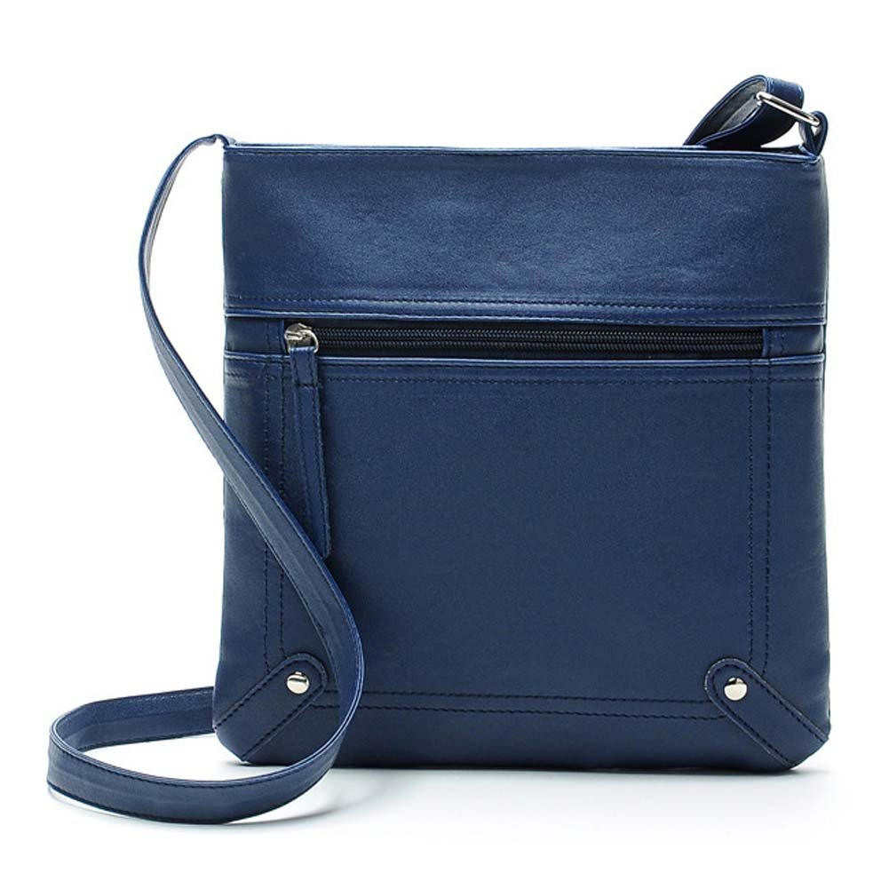 Ecokaki(TM) Women's PU Leather Fashion Handbag Shoulder Bag Functional Multi Pocket Crossbody Bag, Blue