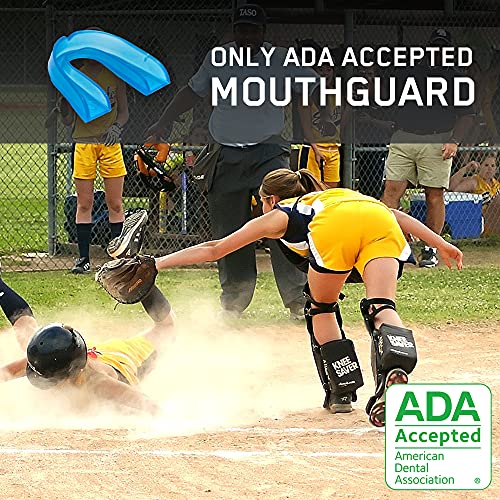 Game On Mouthguards - Only Ada Accepted Strapless Adult Sports Mouth Guard For Football, Basketball, Lacrosse, Hockey - Superior Protection, Comfortable Fit (Braces Mouthguard) (Adult, Blue) #TOP7