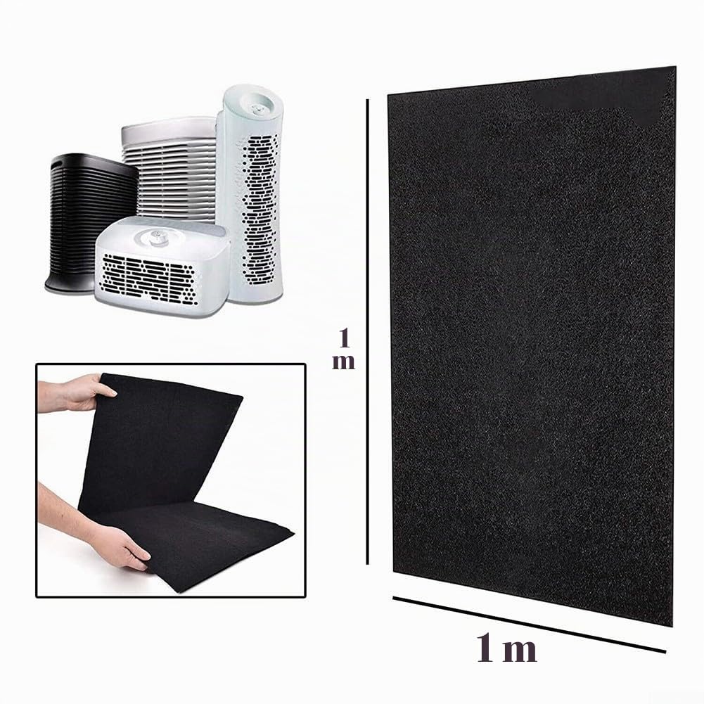 Filtros de carbón activado, hoja de filtro de carbón activo, 1 m x 1 m x 5 mm/10 mm, filtro de campana extractora de cocina, filtro de aire acondicionado, filtro de algodón de alta