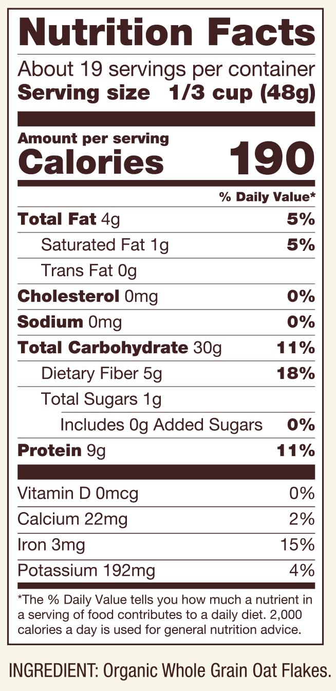 Bob's Red Mill Organic Gluten Free Protein Oats, 32oz (Pack of 4) - 9g/Serving, Non GMO, Whole Grain, Plant Based Protein, Vegan, Kosher