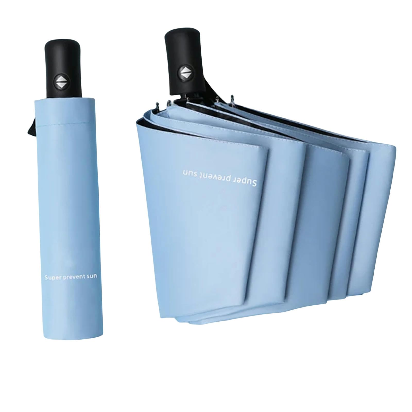 MdybF Parapluie de voyage coupe-vent 8 baleines coupe-vent ventilé double auvent avec design portable, compact, pliable et léger, bleu ciel, A