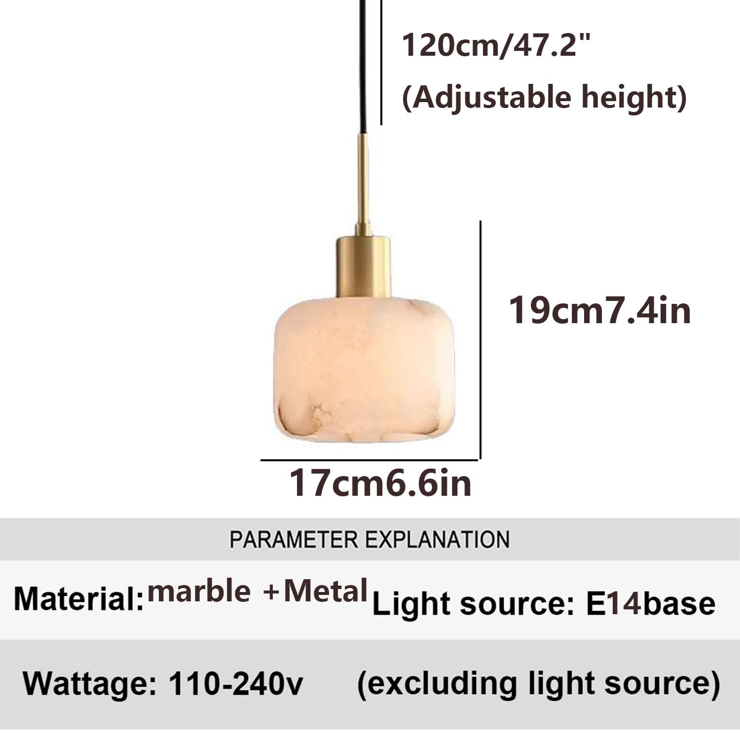 Lampada a sospensione in marmo naturale Illuminazione domestica