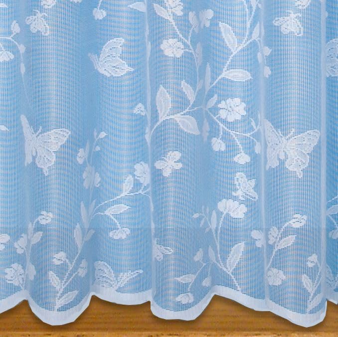 John Aird - Butterfly Design Net Curtain - Sold In Set Sizes (5.5 Metres Width, Drop: 36" (91cm))