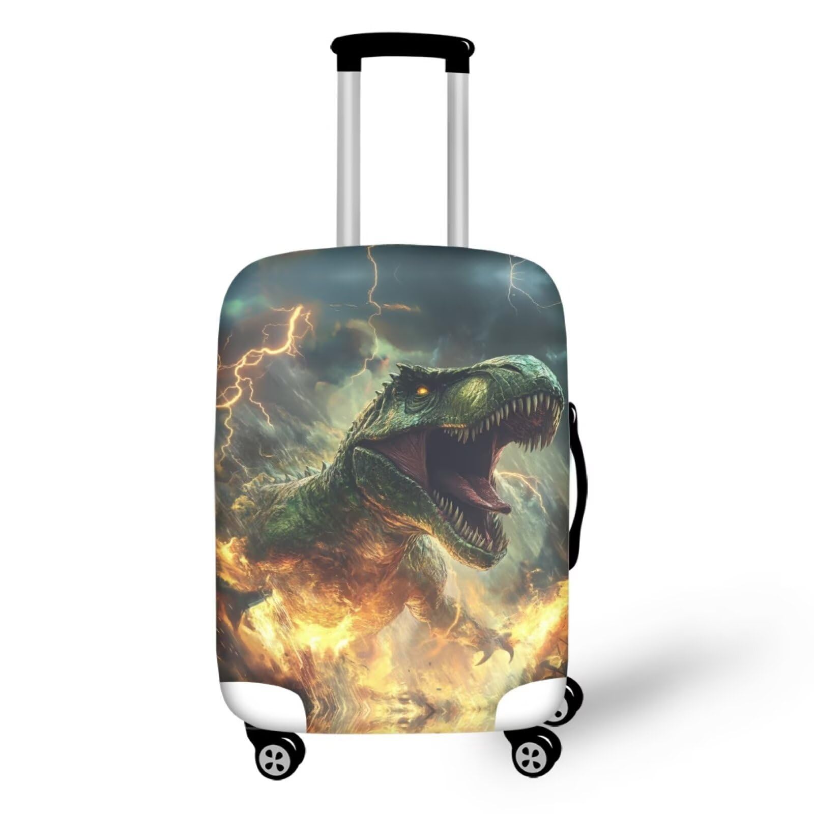 Ystardream Crazy Dinosaur Luggage Cover for Teens Travel Suitcase Protective Cover for Trunk Case Apply to 25''-28'' Suitcase Cover Daily Necessities Children's Day Gifts L