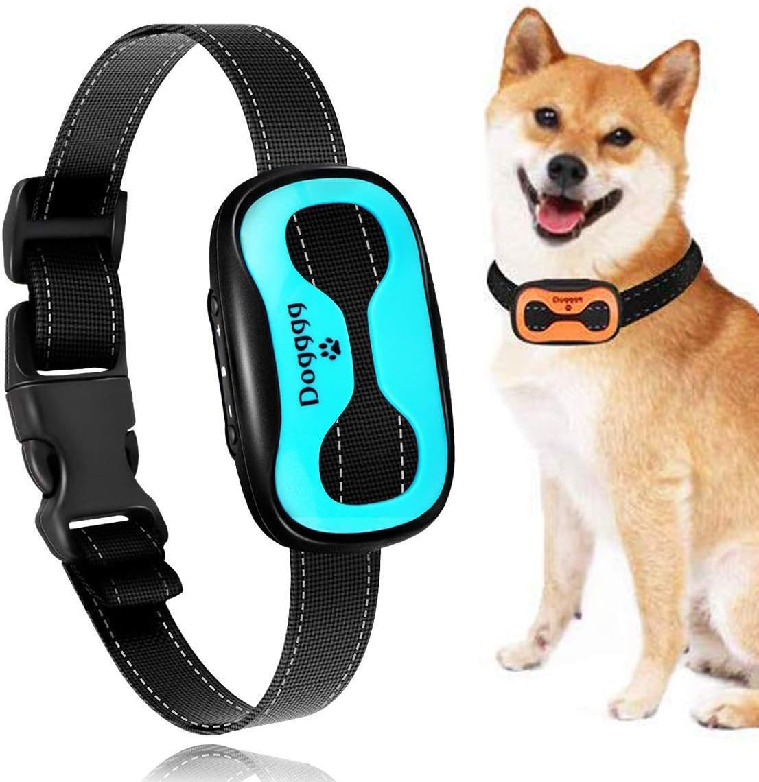 Bark Collar [Newest Upgrade Version] Anti Barking Device Dog Training Collar, Humanely Stops Barking with 7 Sensitivity Levels of Sound and Vibration. (Blue)