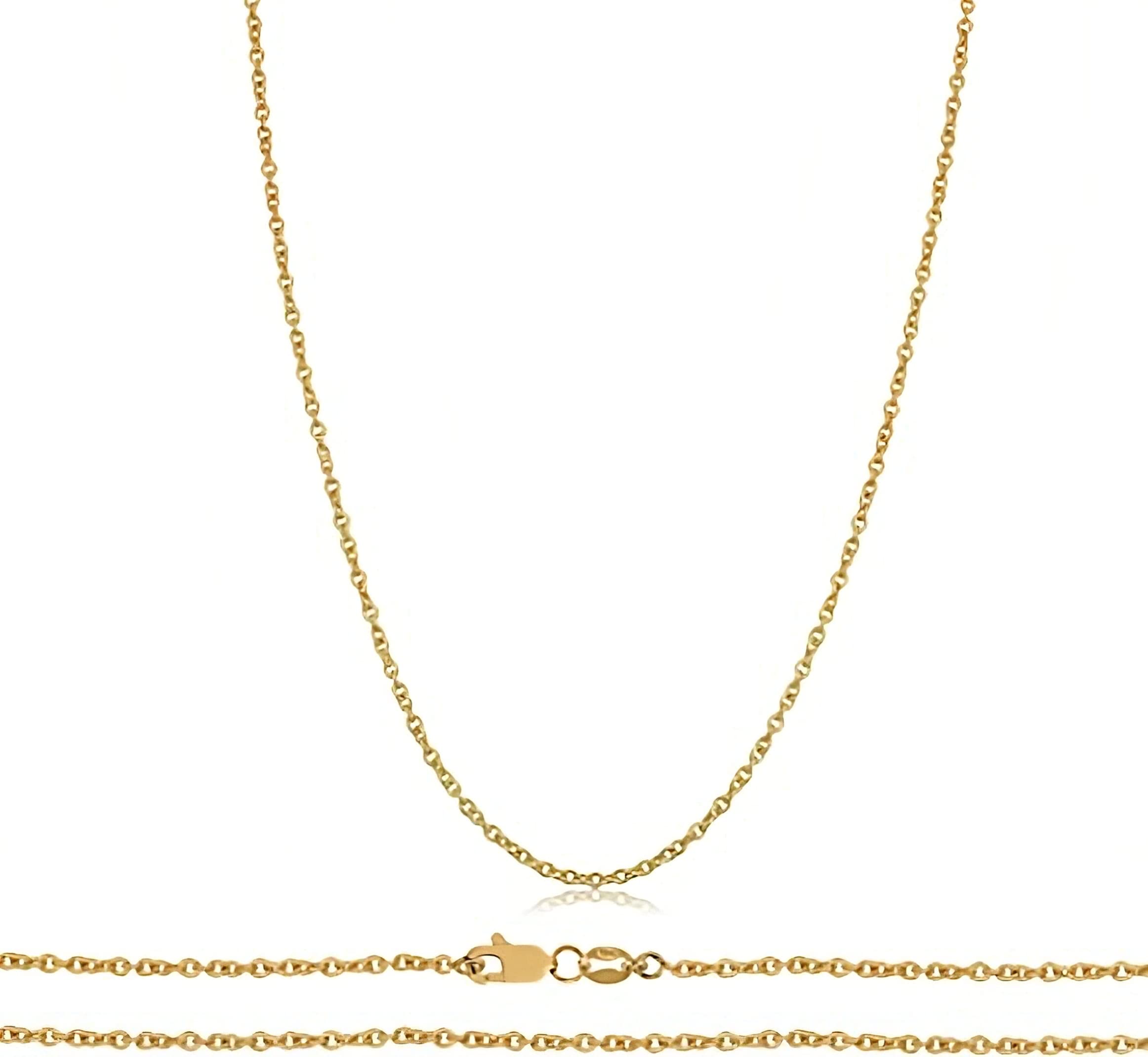 Orostar10k Gold 1.5MM Round Cable Chain for Men & Women | Strong Round Cable Chain Necklace in Yellow Gold | Size 16-22 inches