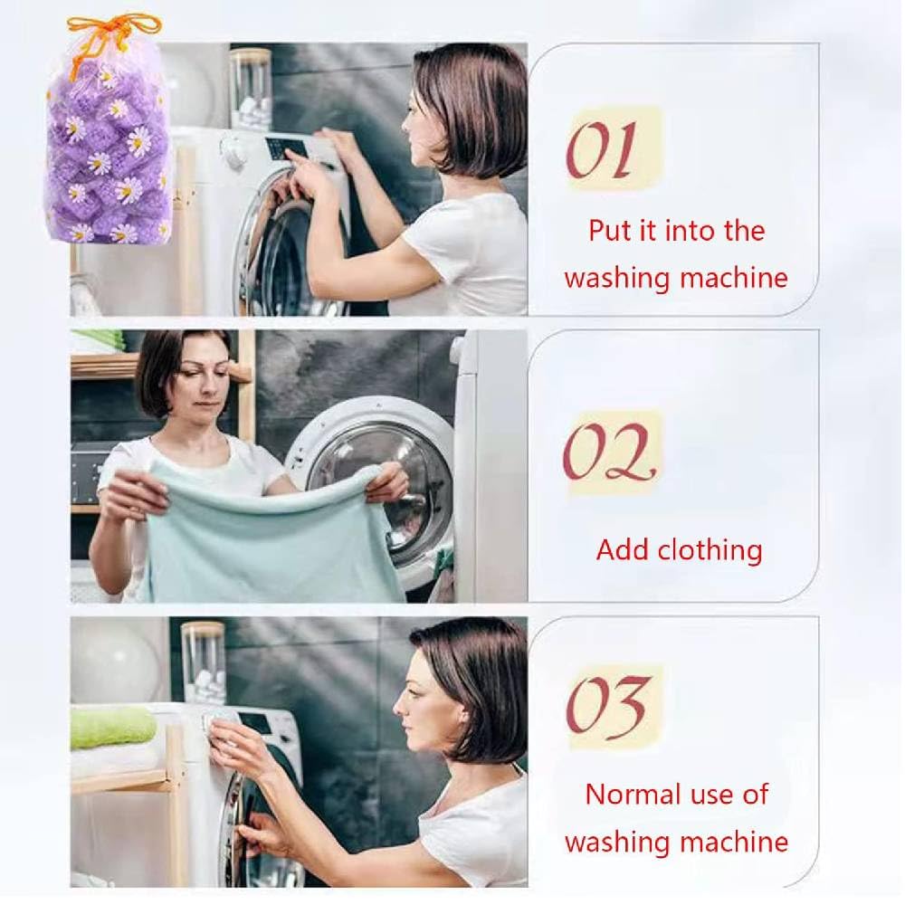 Clickswiftยฎ30 Pcs Washing Machine Fragrance Long Lasting Scent Booster for Laundry Clothes Perfume Granules in Floral Pouch Oil Capsules for Soft Fresh Smelling Clothes of Colourful Scent Beads 4