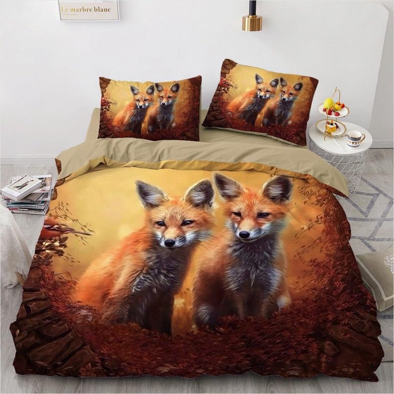 Parure de lit 240x260 cm en microfibre orange avec 2 taies d'oreiller