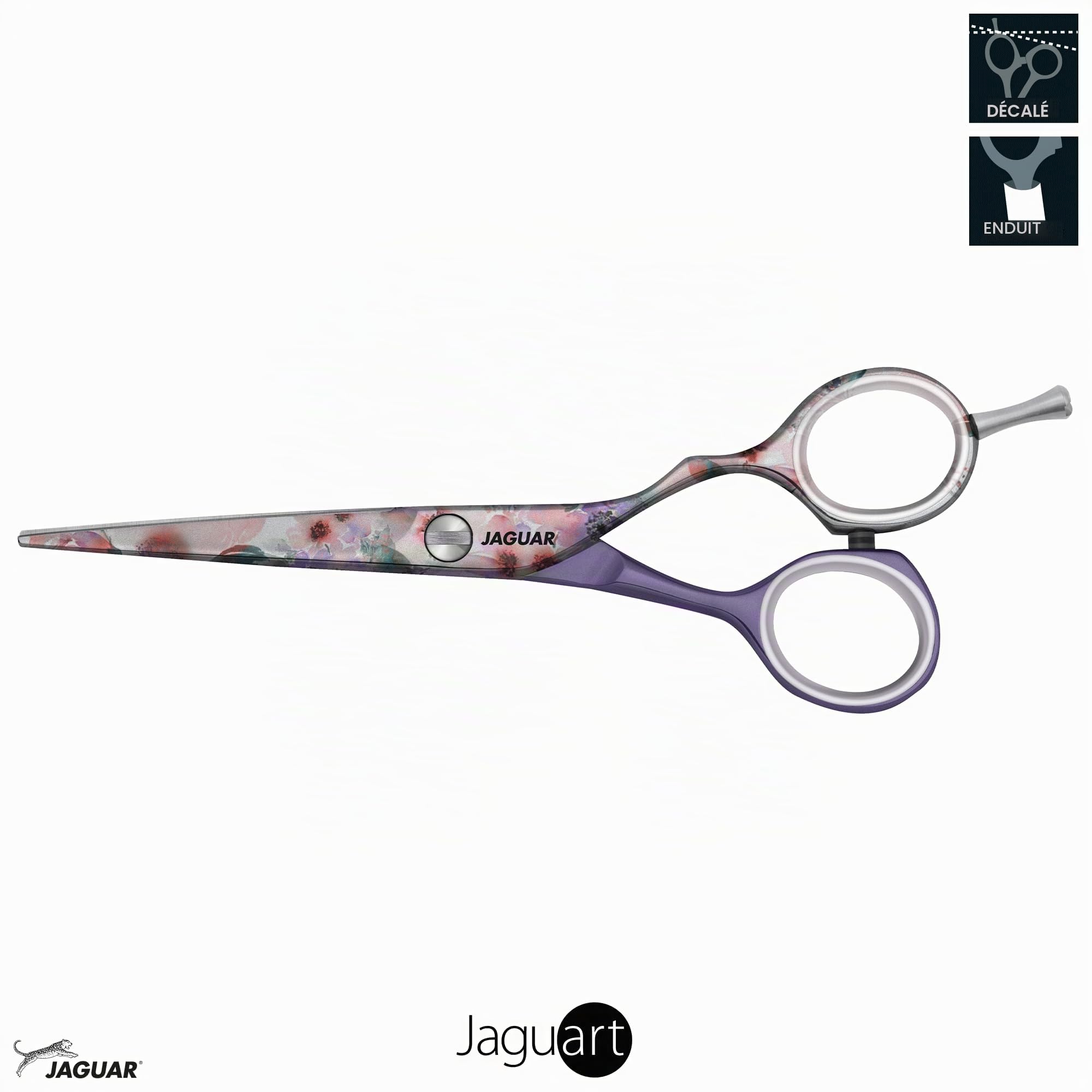 JAGUAR Ciseaux à cheveux JaguART MAGIC GARDEN 5.5" | Ciseaux de coiffeur en design offset | Revêtement high-tech anti-allergénique et résistant en qualité photo | Fabriqués en Allemagne