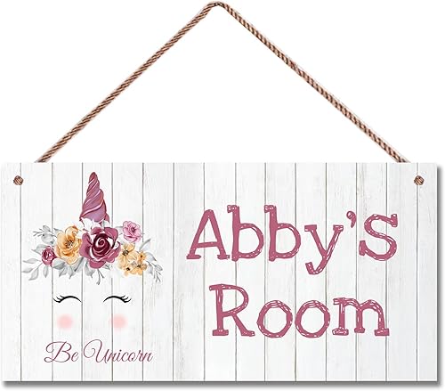 Miniatura 5 de Letreros personalizados con diseño de gato rosa y flores, letrero con nombre personalizado para habitación de niños y niñas, decoración de pared