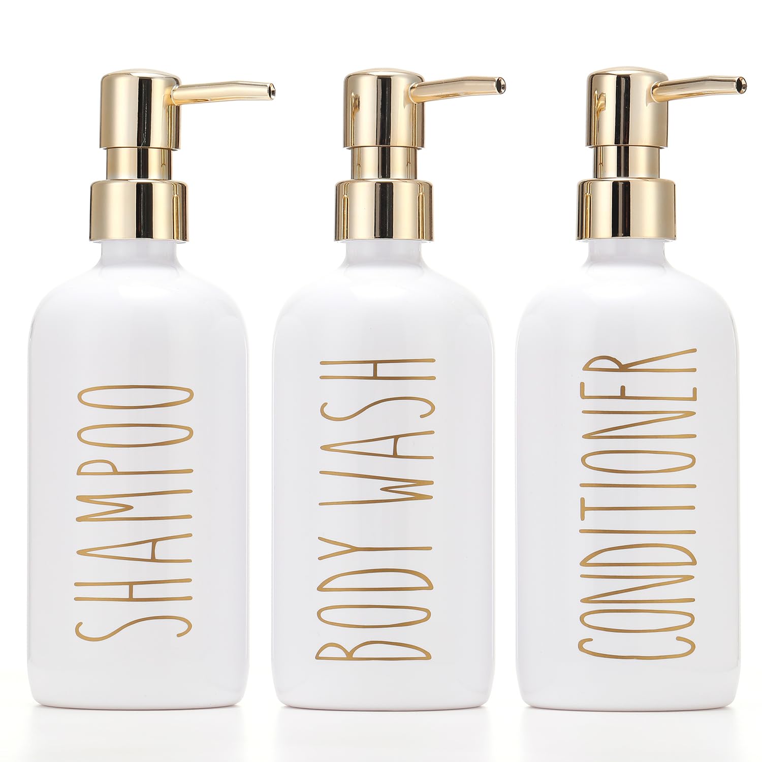 Amazon.com: HOMCDALY Shampoo and Conditioner Dispenser Set of 3