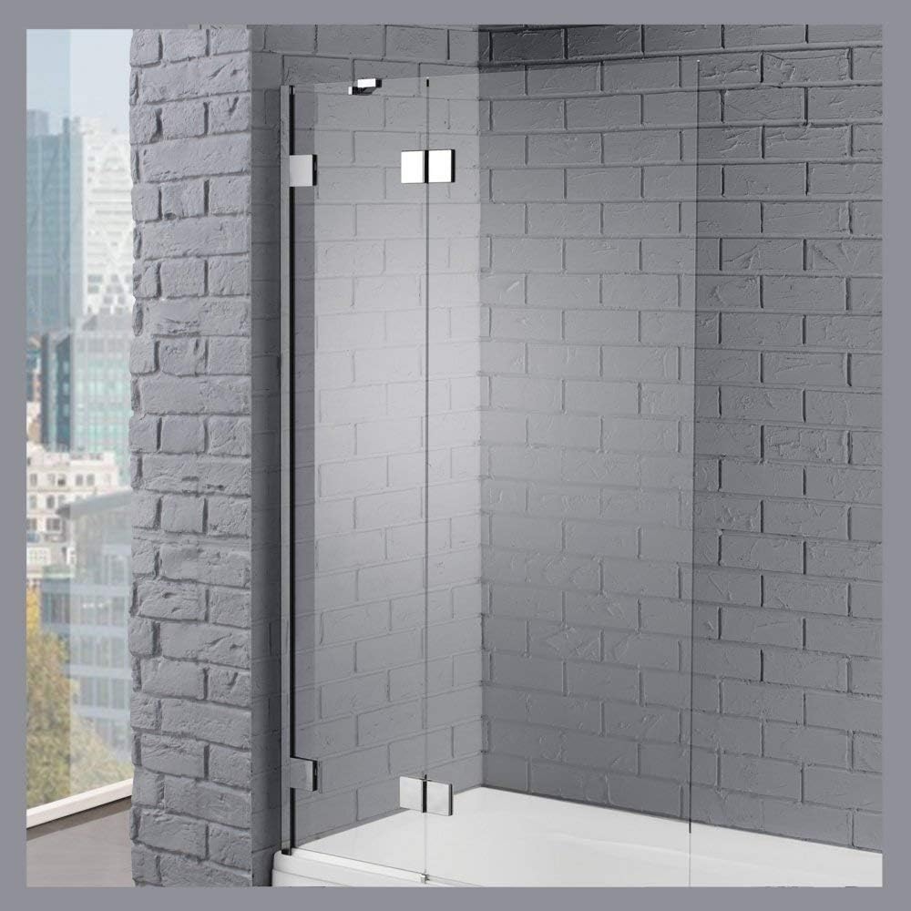 Aquadart AQ6002 Venturi 8 Chrome Hinged Bath Screen | 8mm Clear Glass