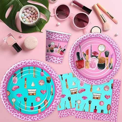 HIPVVILD Spa Party Decorations Tableware For Girls, Spa Day Makeup Birthday Party Supplies, Paper Plate, Napkin, Tablecloth, Disposable Fork | Serves 24 by HIPVVILD - Image 7