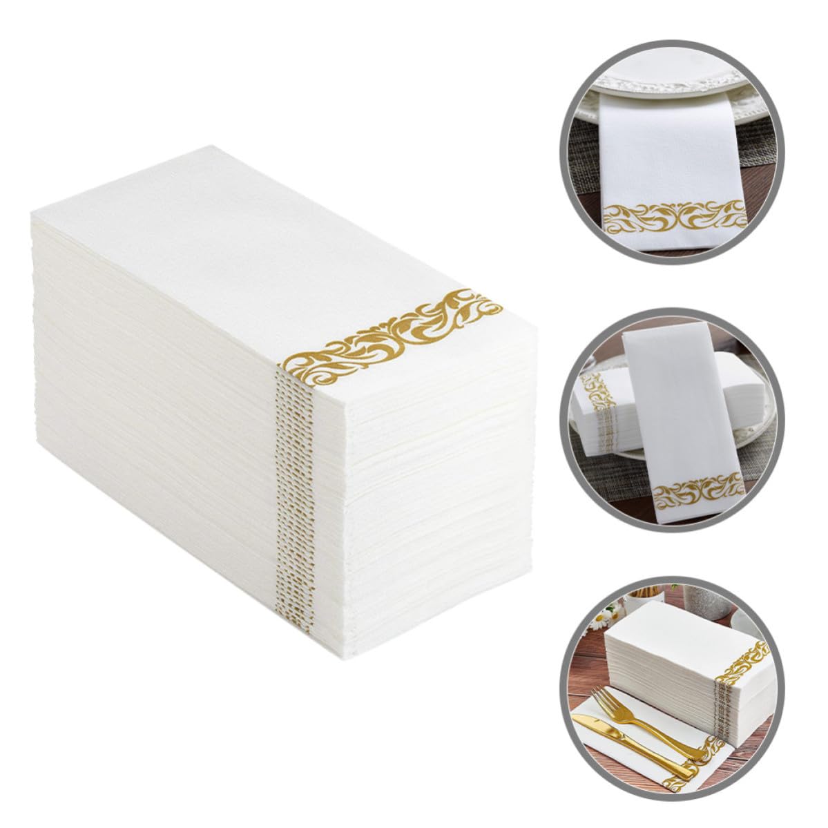 Luxshiny Servilletas de Papel Doradas Desechables para Cena, 100 Piezas, Tamaño 40x30cm, Material de Papel Grueso, Ideales para Bodas y Fiestas Elegantes
