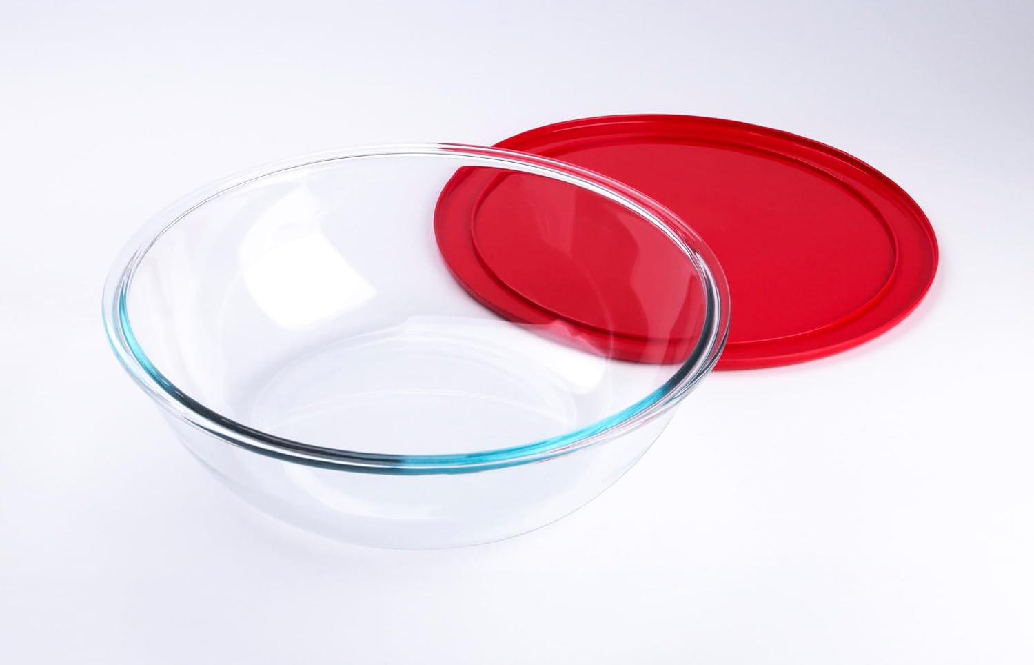 4.5L Round Glass Mixing Bowl with Lids, Glass Salad Bowls with BPA free cover. Oven, Microwave and Dishwasher Safe.