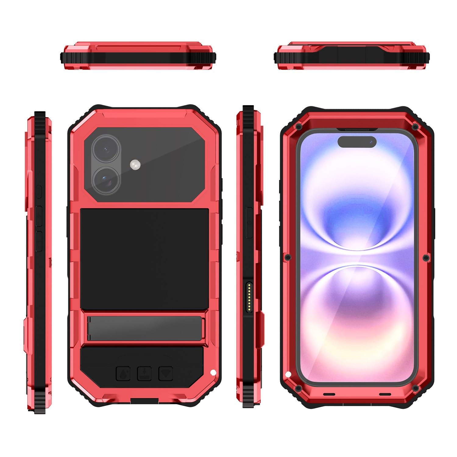 Coque iPhone 17 Pro antichoc en métal résistant avec support rigide