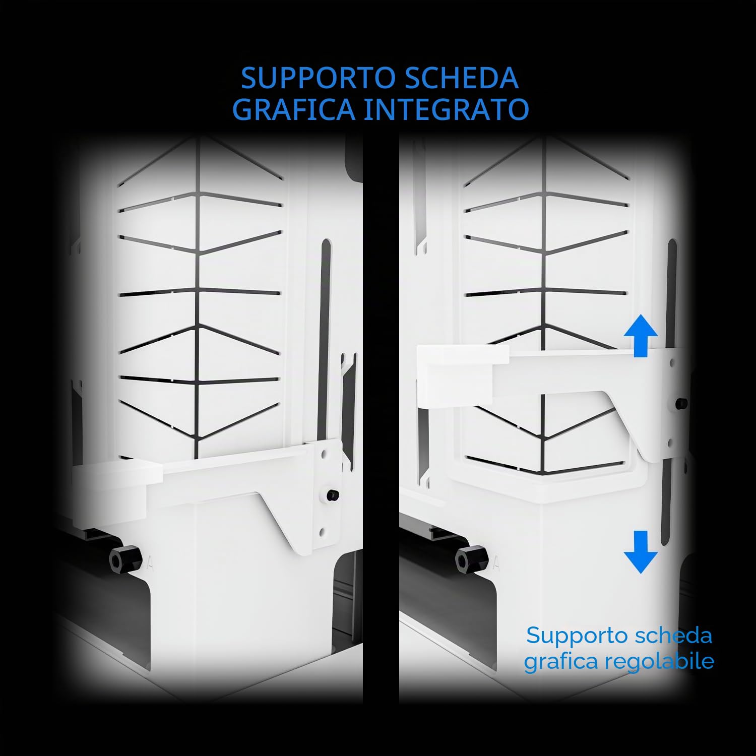 Thermalright A70 Bianco PC-Case-Panorama a 270°-Vetro Temperato ATX-Midi Tower Chassis, supporta scheda madre ATX/GPU 420mm, gestione cavi nascosta-Bianco