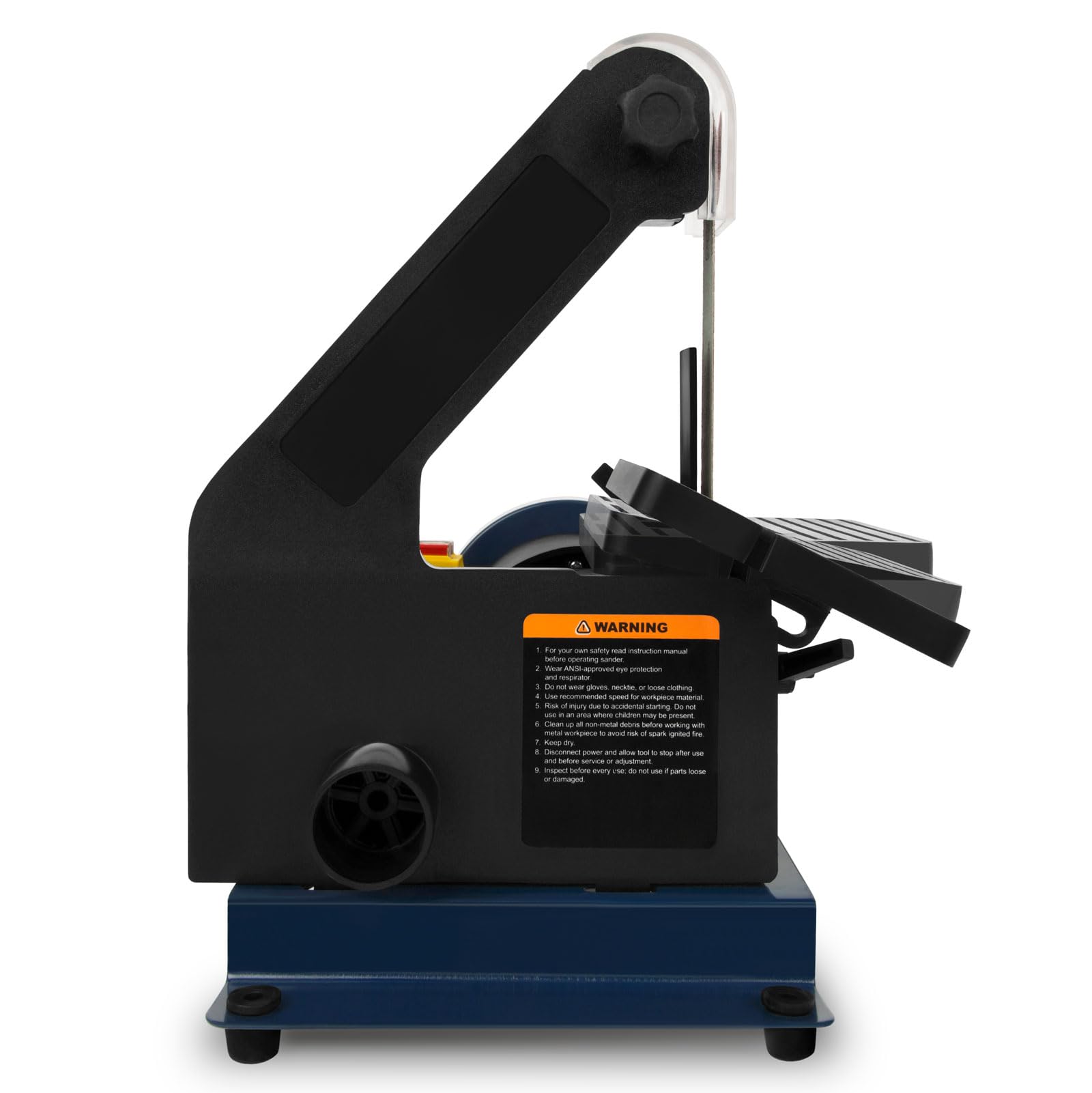 EBERTH Schleifmaschine Bandschleifmaschine Bandschleifer Tellerschleifer Elektrisch 300W (Verstellbare Werkzeugauflage, Verstellbares Schleifband, Antivibrationsfüße, inkl. Schleifpad & Schleifband)