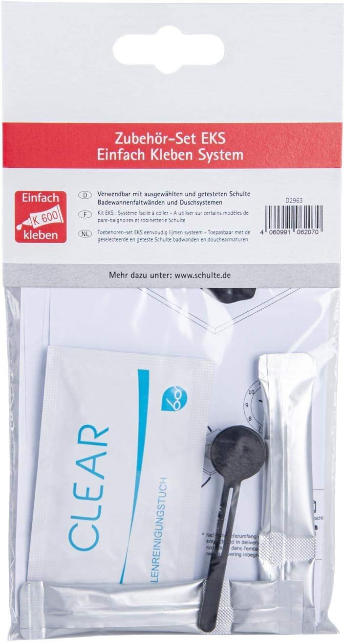 Schulte Duschwand für Badewanne zum Kleben, 89x121cm, 2-teilig, Schwarzmatt