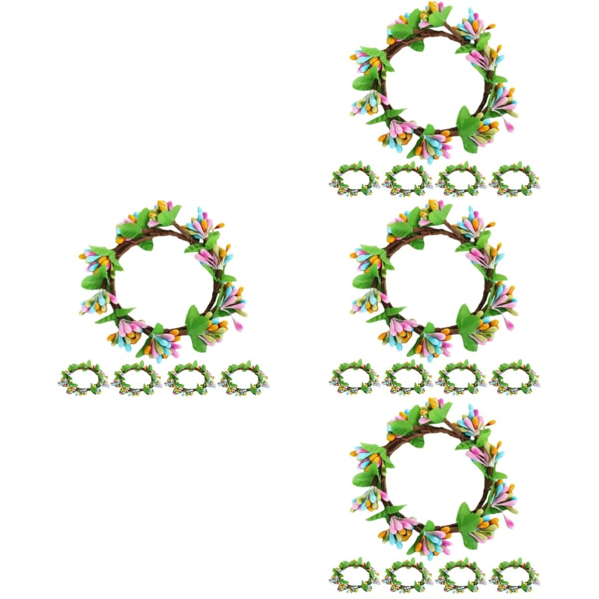 PRETYZOOM 4 Set Ghirlanda Pasquale Piante Artificiali Artificiale Spirale Home Decor Decorazione Casa Ghirlande Natalizie Decorazione Della Ghirlanda Di Candele Di Pasqua 5 Pezzi * 4