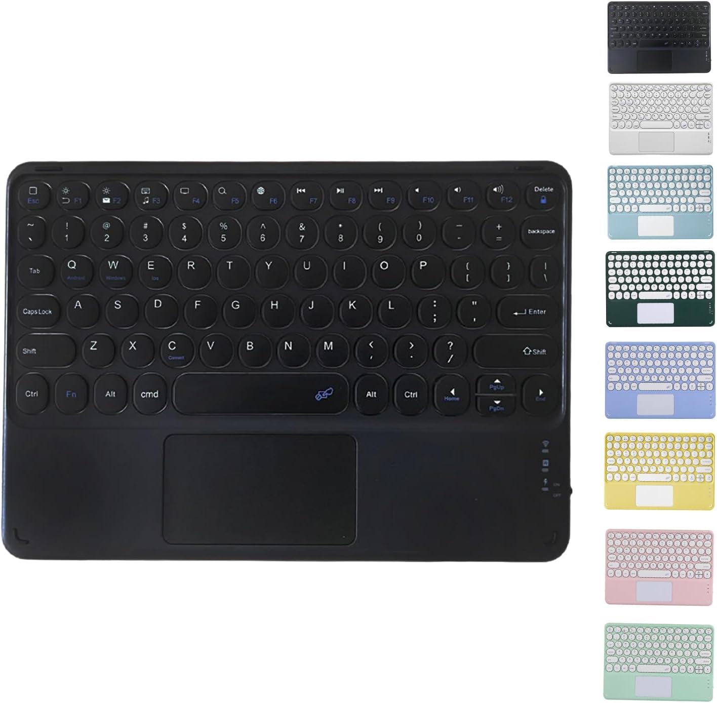 Wireless Bluetooth Rechargeable Keyboard, With Touchpad, Universal Portable Keyboard, Suitable for iOS Android Windows iPad iPhone, Tablets, Smartphones, PC, MacBooks (Black)