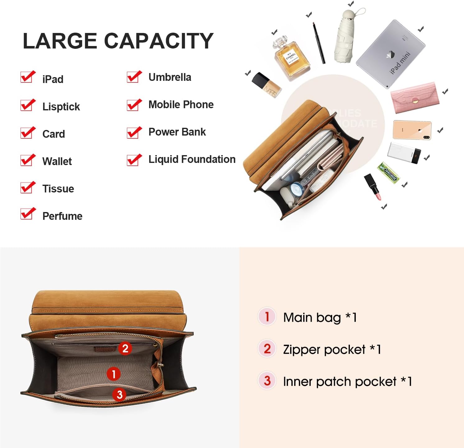 Cnoles Leather Backpack Purse For Women Fashion Ladies Vintage Bags Casual College Travel Backpacks bag Orange - Image 6