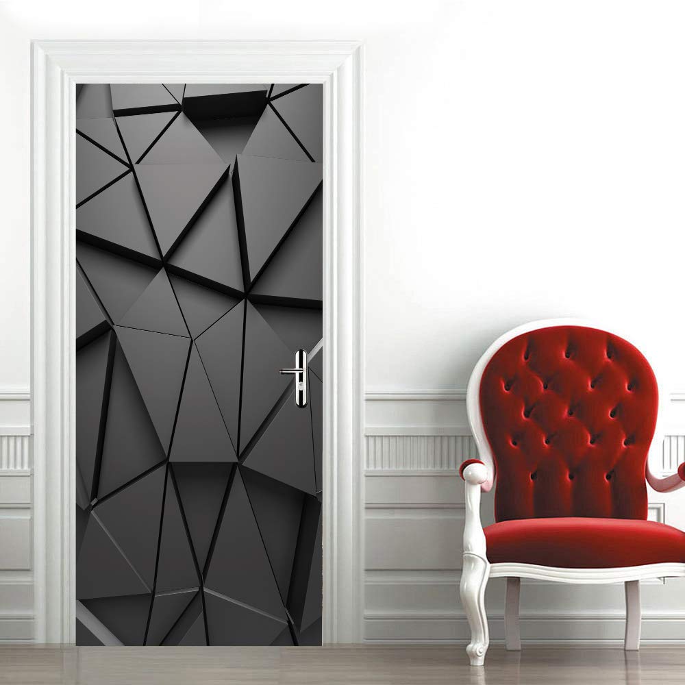 Sticker porte trompe l'oeil 3D pour métamorphoser le mur de votre salon