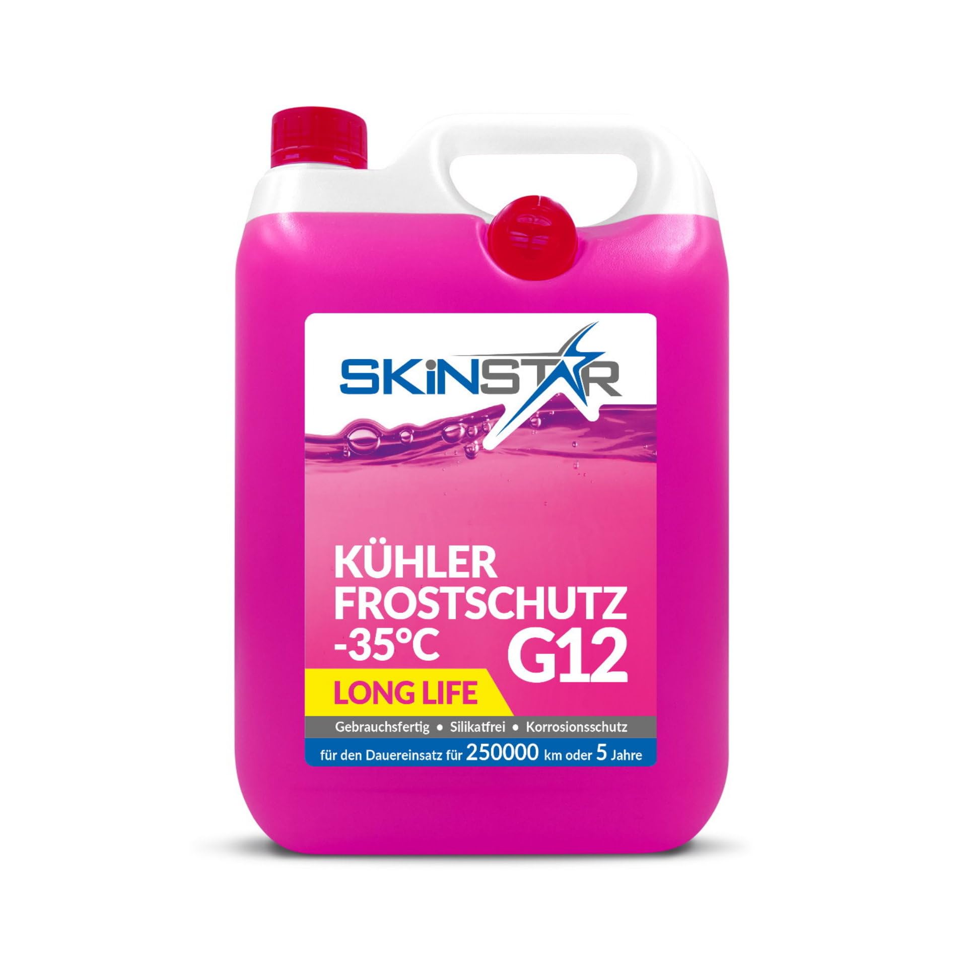 SkinStar Kühlerfrostschutz -35°C | G11 | G12 | G13 | Kühlflüssigkeit | gebrauchsfertig Kühlmittel | Antifreeze Frostschutz Auto | Autochemikalien (5l, G12)