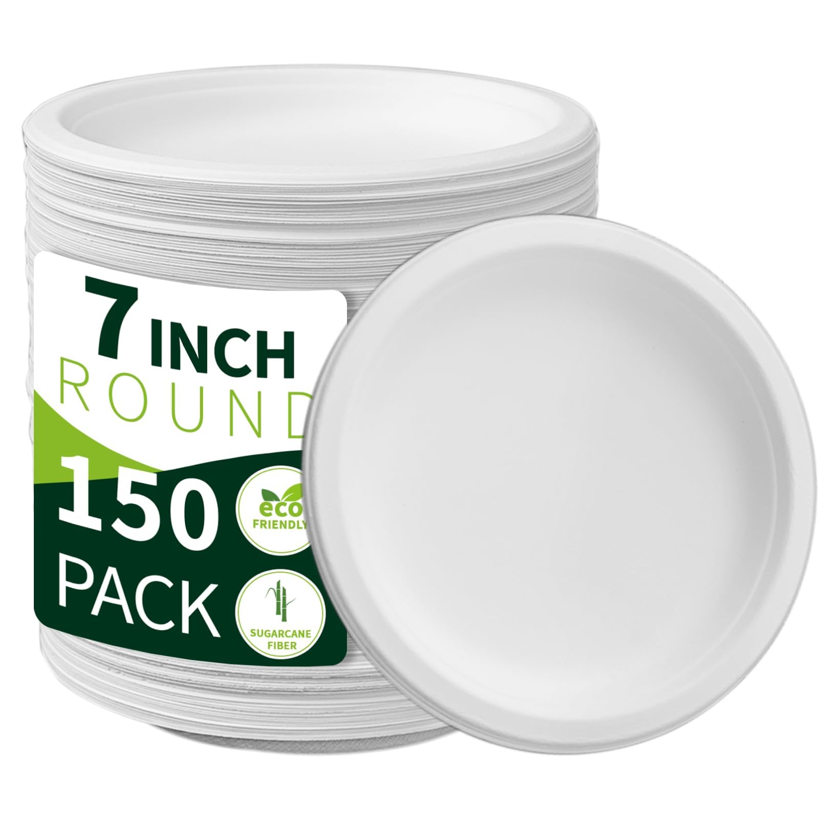 Compostable Paper Plates - 150 Pack -10 Compostable Paper Plates - 150 Pack -10