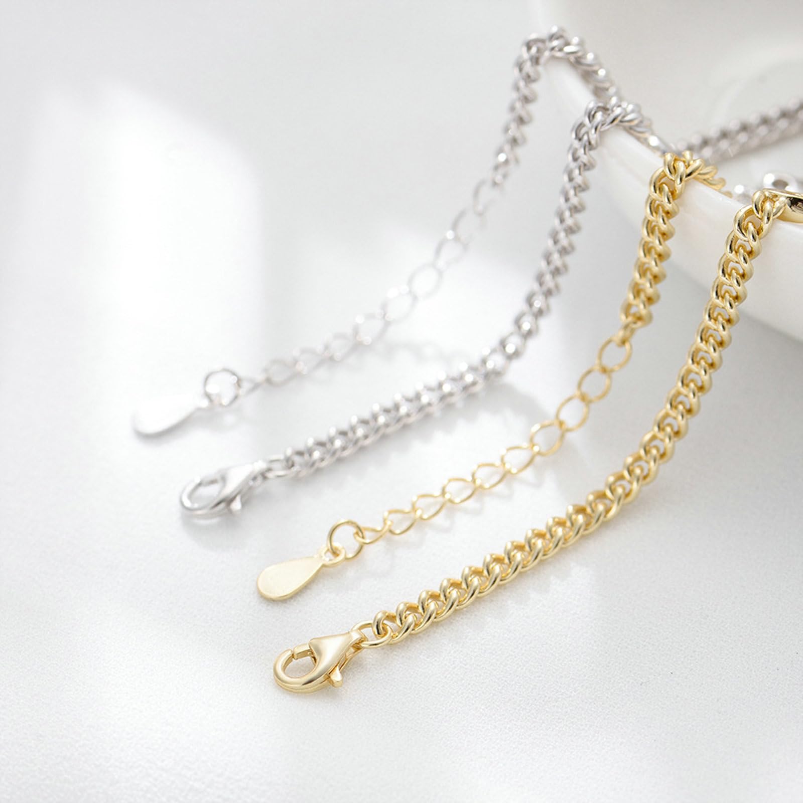 Pulsera de oro 750 585 375 para mujer, 21-23 cm