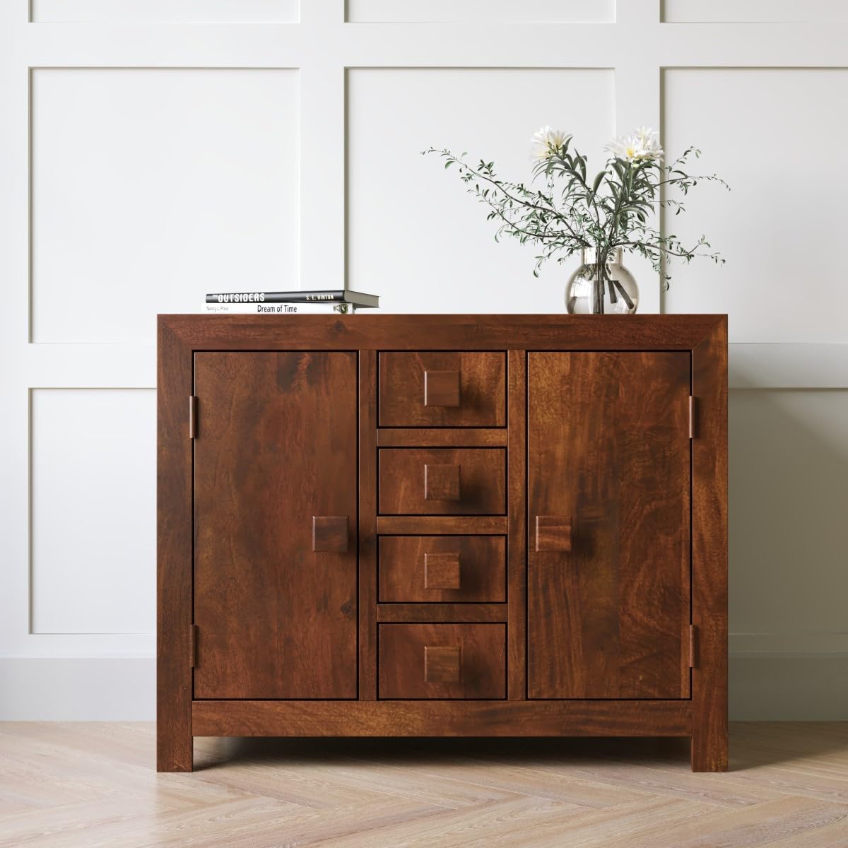 Casa Bella Furniture Dakota Solid Mango Wood Sideboard With Doors & Drawers