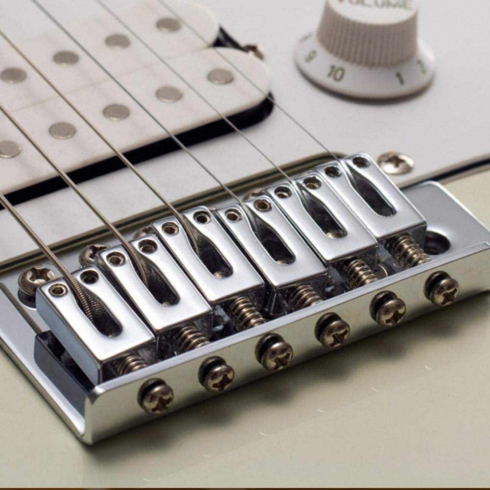 Weiyirot Bridge Tremolo Saddles, Guitar Bridge String Saddles, Metal Easy to Install with Wrench 6pcs for Musical Instrument Accessary Electric Guitar