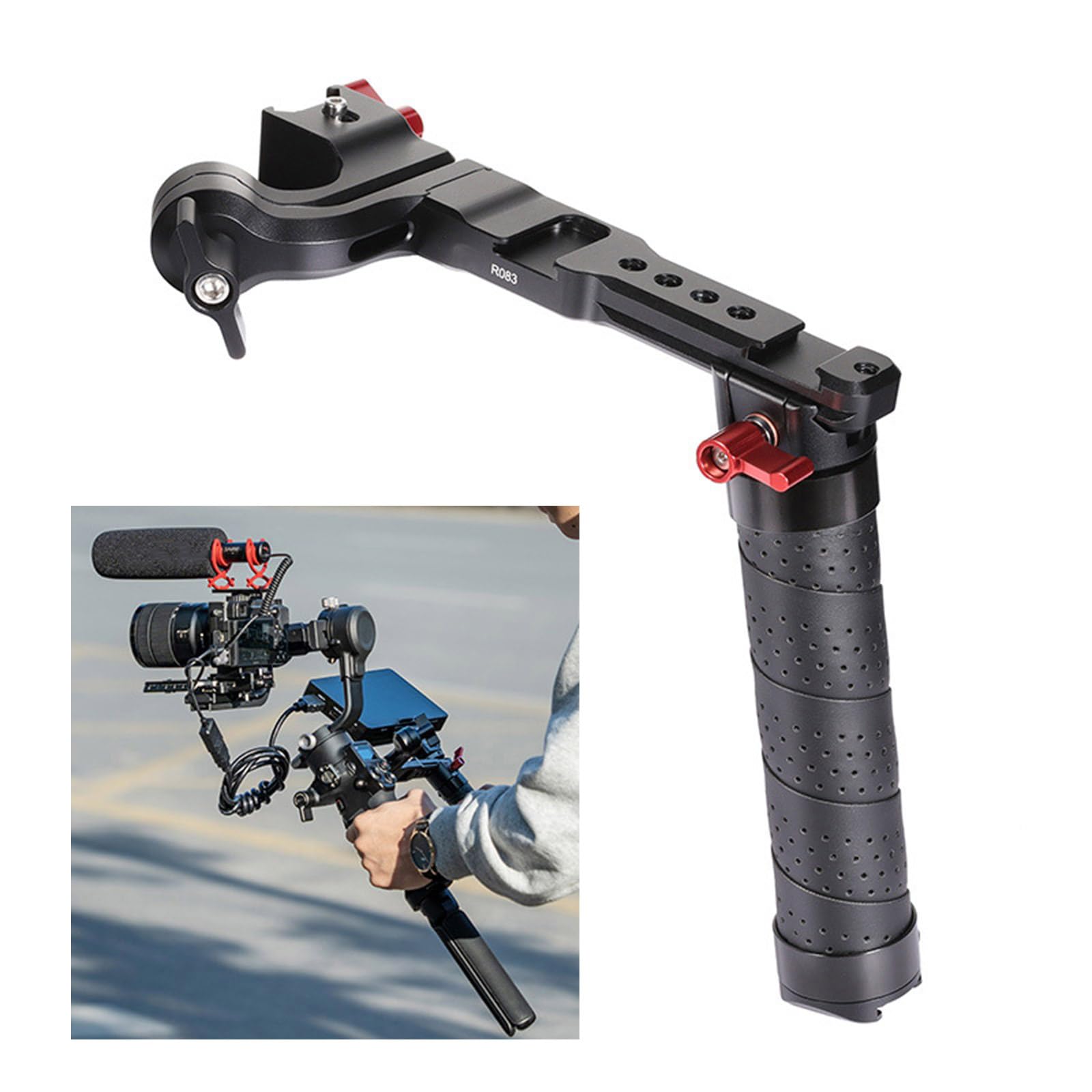 Manico pieghevole in alluminio leggero e resistente | L ' impugnatura ergonomica antiscivolo migliora controllo ' equilibrio per accessori dello stabilizzatore