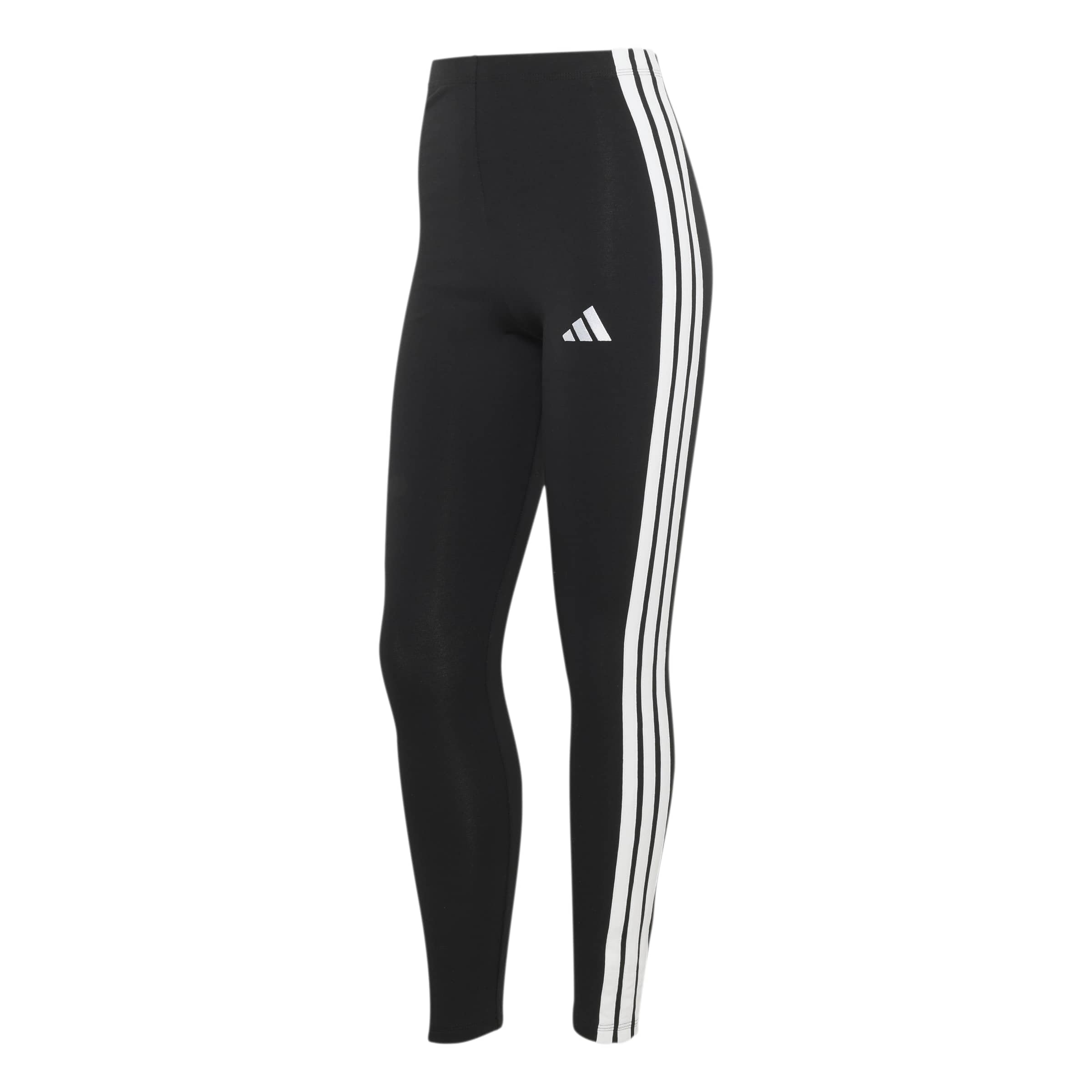 adidas Women's Essentials 3-Stripes Cotton Leggings Tights, Black/White, XXS
